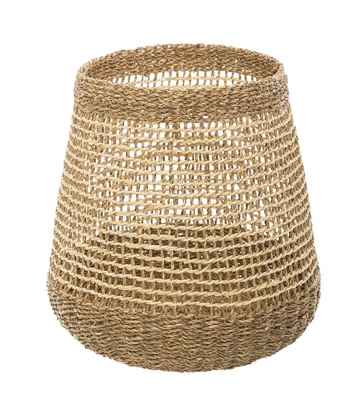 Set de 3 Paniers de rangement rond en Osier naturel tressé et ajouré - Imagen 3