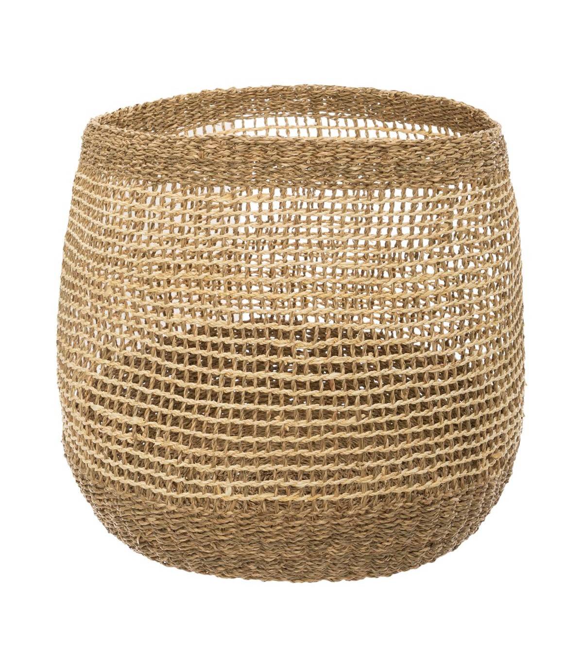 Set de 3 Paniers de rangement rond en Osier naturel tressé et ajouré - Imagen 2