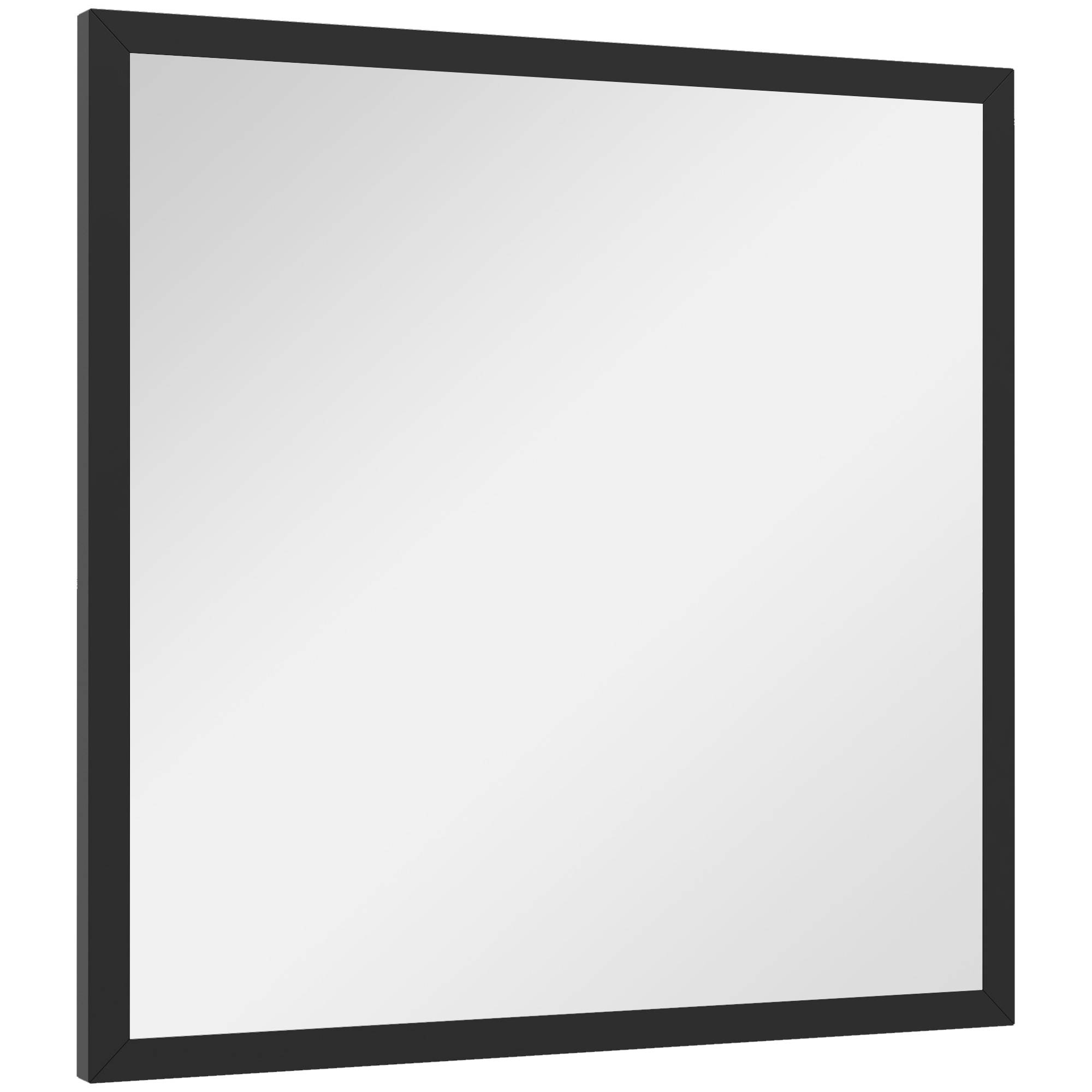 Sans Marque - Miroir mural rectangulaire crochets verre MDF 50x50 cm noir - Image 2