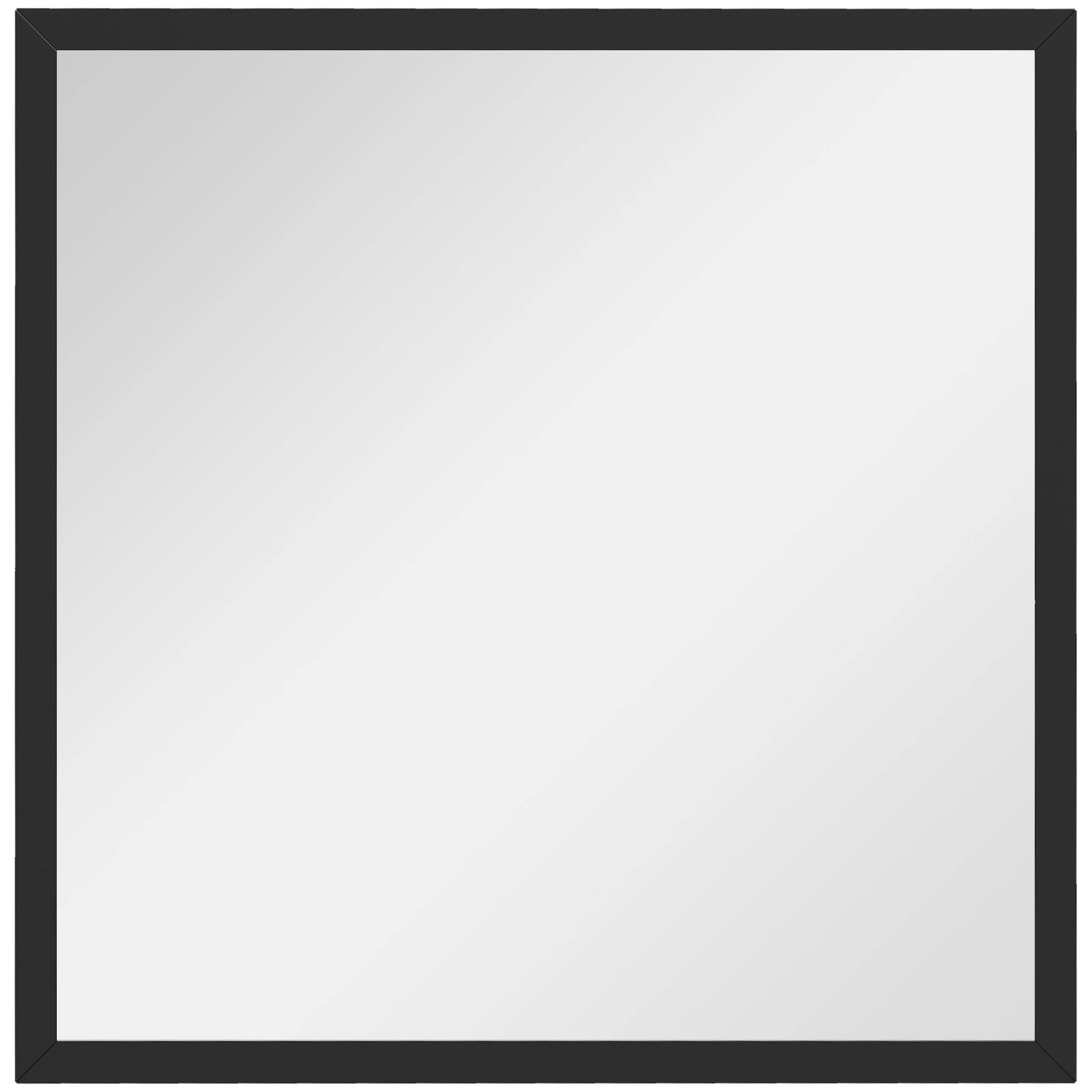Sans Marque - Miroir mural rectangulaire crochets verre MDF 50x50 cm noir - Image 1