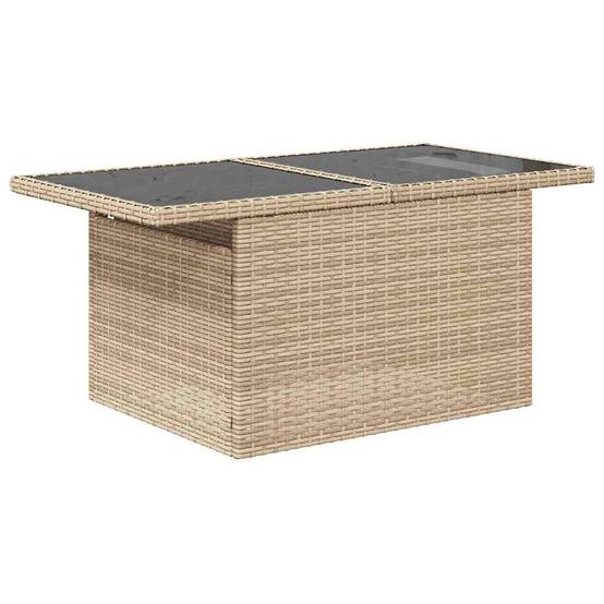 Salon de jardin 6 pièces Beige polyrotin 5 places modulable avec pouf – ComfortXL Outdoor Living - Image 7