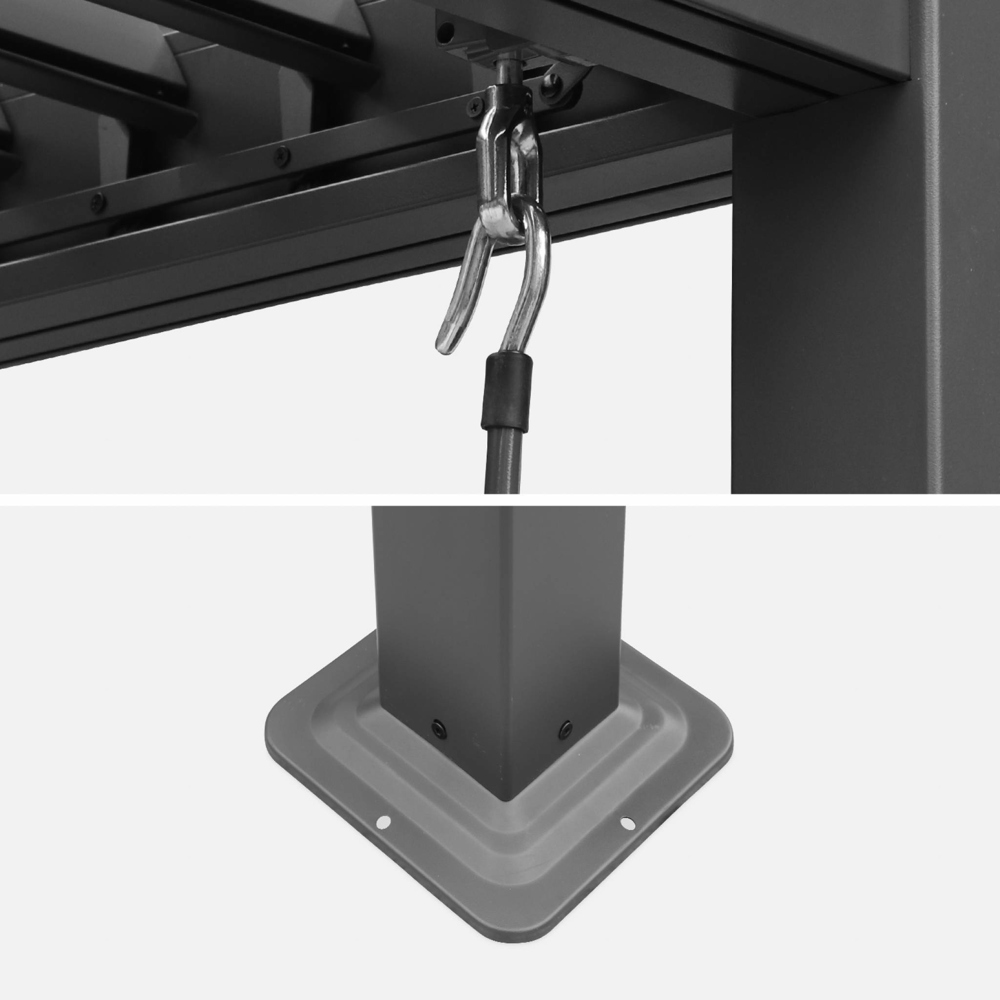Pergola bioclimatique anthracite. aluminium et acier. 3x3m. lames orientables | sweeek - Image 7