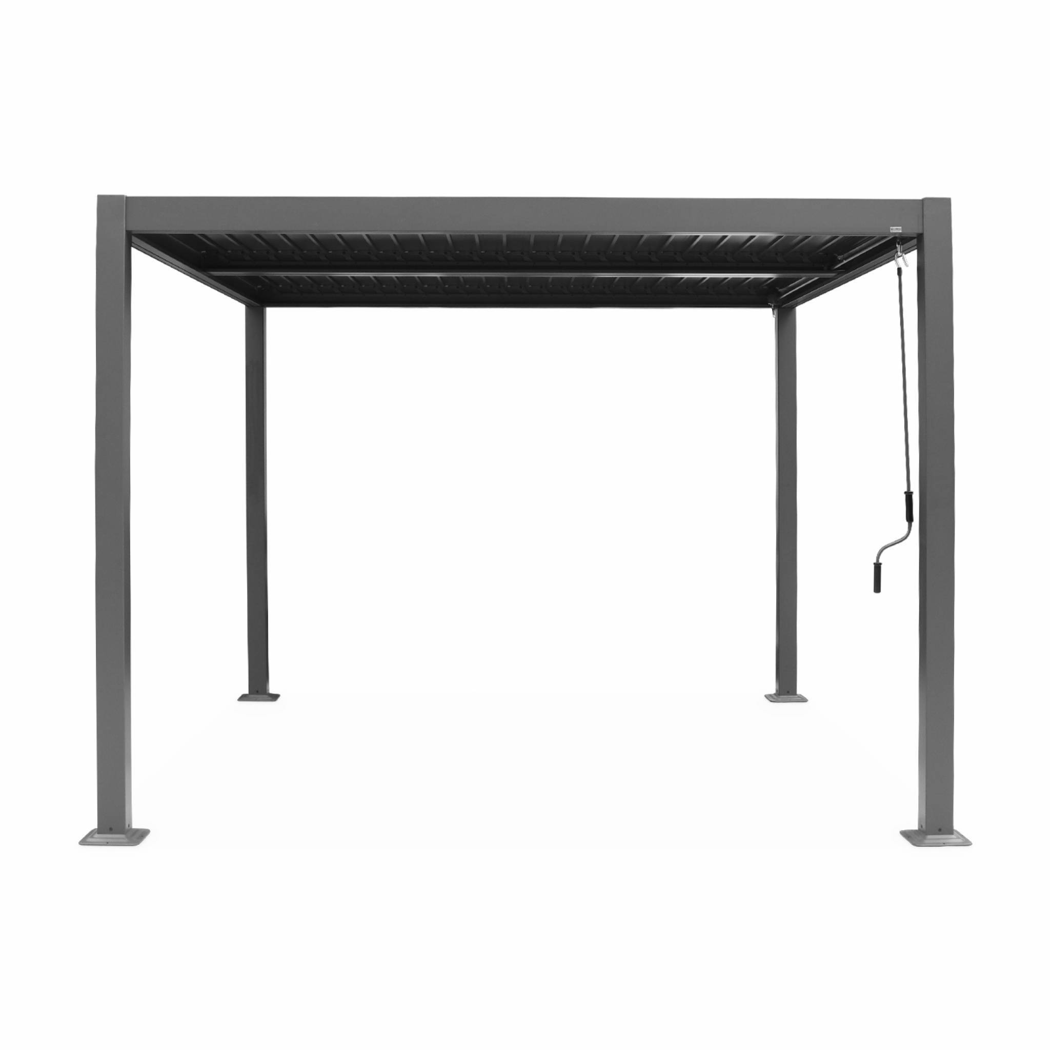 Pergola bioclimatique anthracite. aluminium et acier. 3x3m. lames orientables | sweeek - Image 5