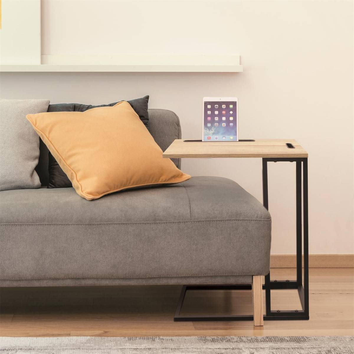 The Home Deco Factory - Table d'appoint en bois et métal avec support tablette - Image 5