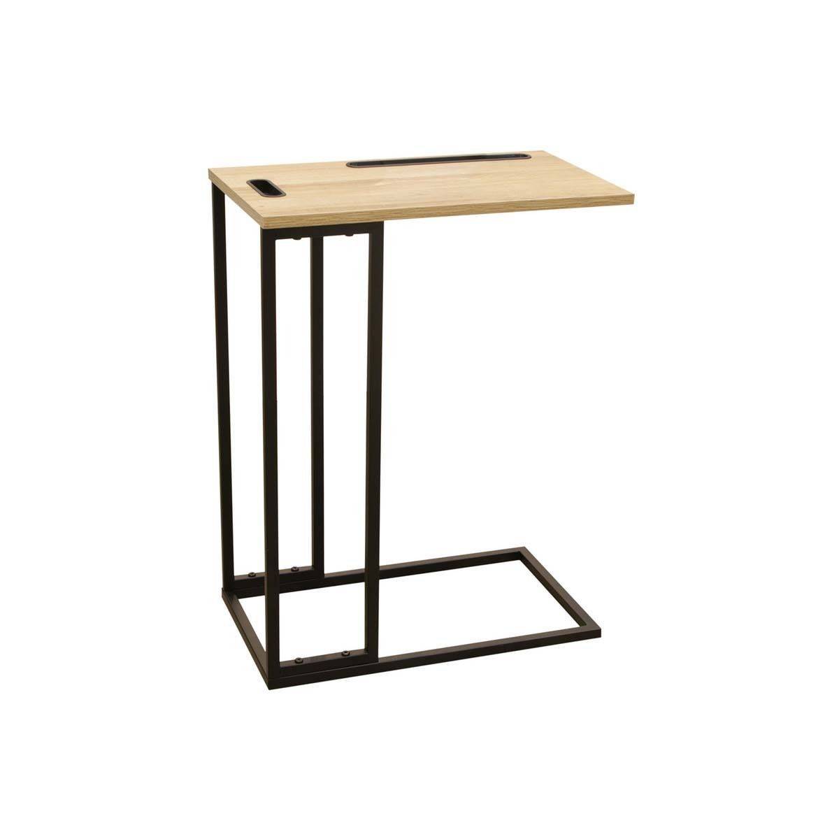 The Home Deco Factory - Table d'appoint en bois et métal avec support tablette - Image 1