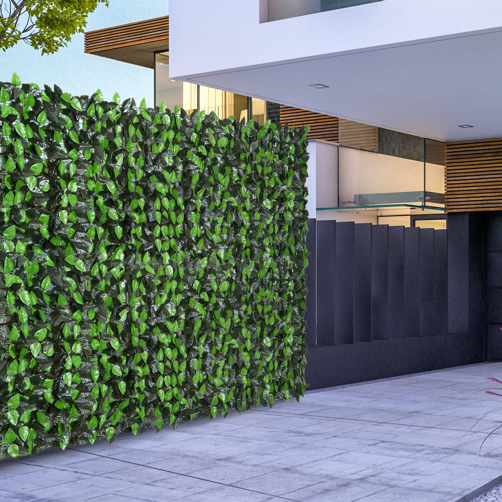 ComfortXL - Haie artificielle PE vert foncé 300 x 100 cm balcon terrasse jardin brise-vue découpable effet naturel - Image 9