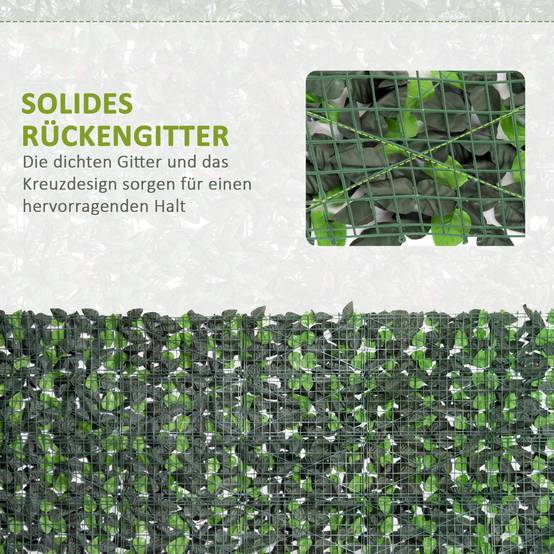 ComfortXL - Haie artificielle PE vert foncé 300 x 100 cm balcon terrasse jardin brise-vue découpable effet naturel - Image 6