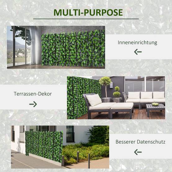 ComfortXL - Haie artificielle PE vert foncé 300 x 100 cm balcon terrasse jardin brise-vue découpable effet naturel - Image 7