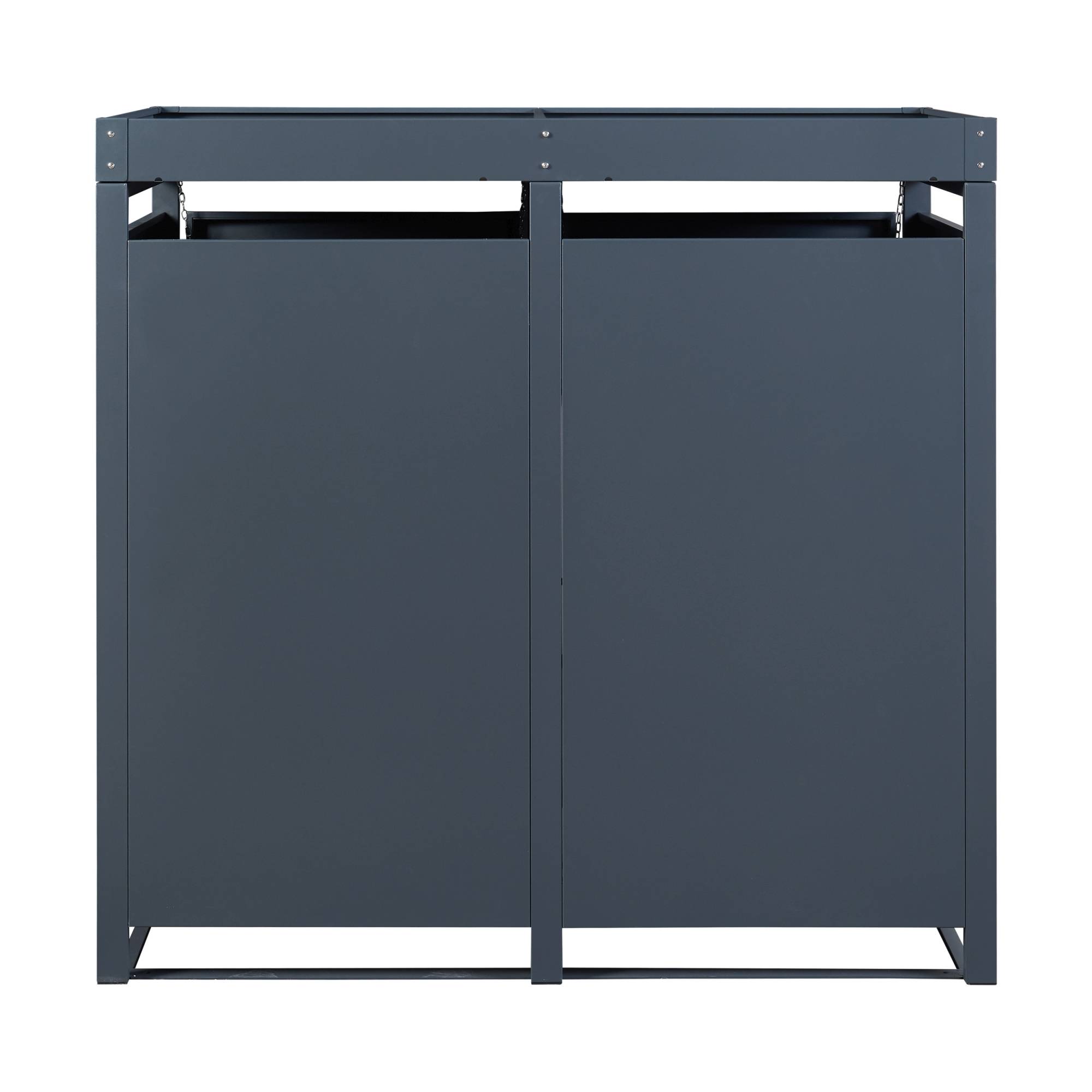 Cache-poubelle Valkeakoski pour 2 poubelles de 120 L acier galvanisé 110 x 115 x 62 cm anthracite en.casa - Imagen 7
