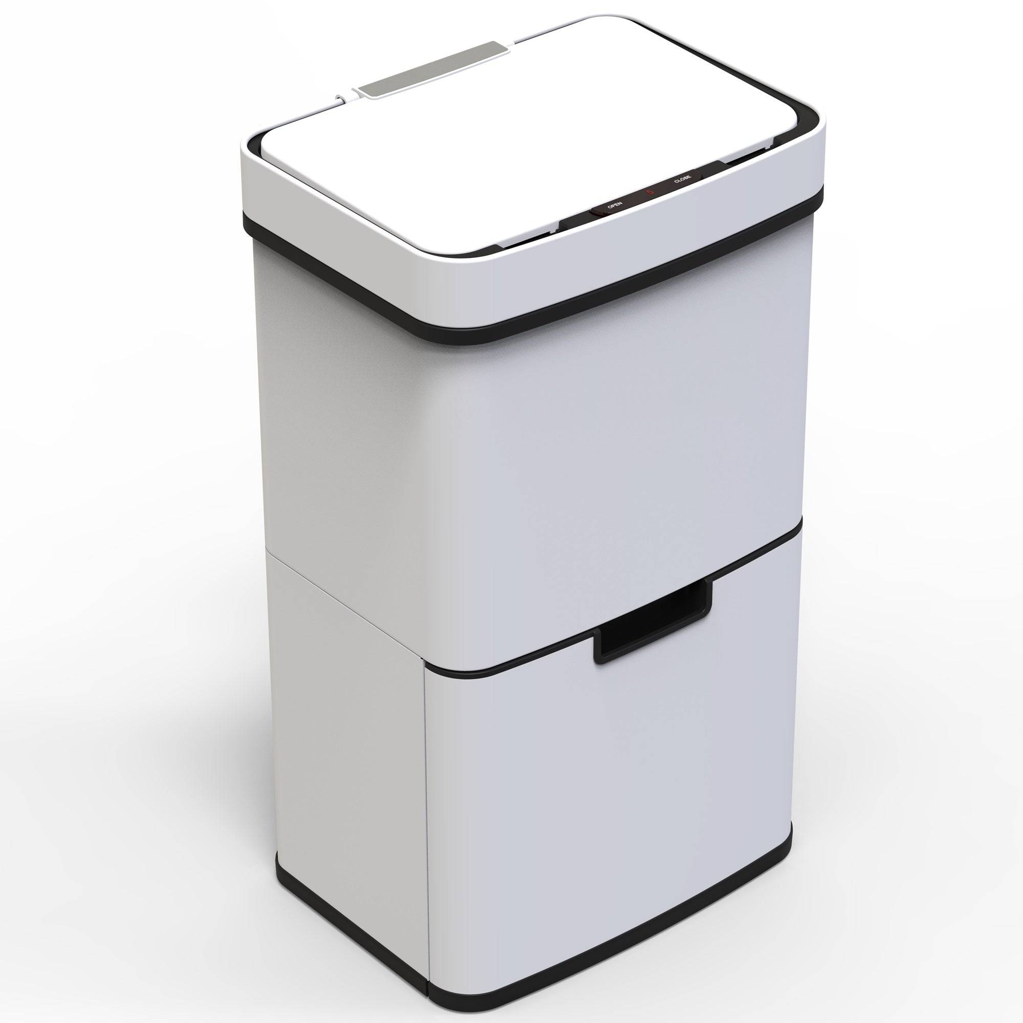 Poubelle automatique tri sélectif NARVIK blanc 75L - Image 1