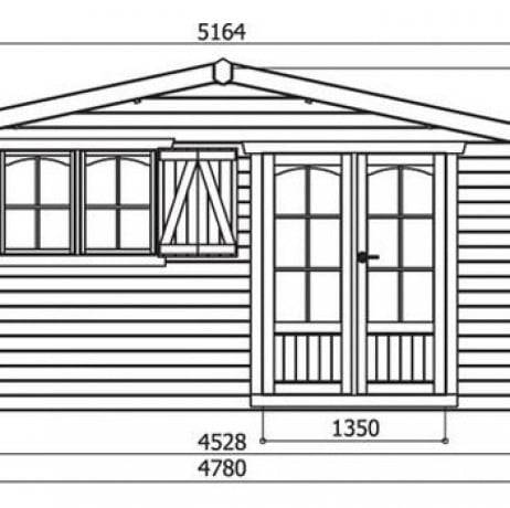 Abri de jardin Chambery en bois 17,79 m², Toiture Shingle gris, Plancher Non - Imagen 3