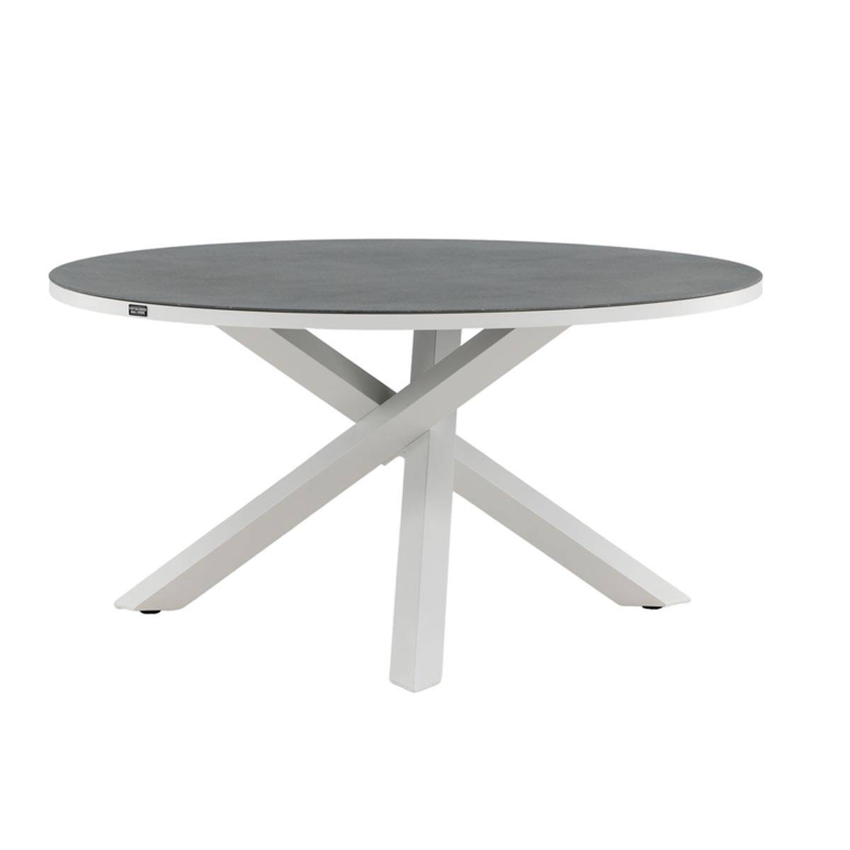 Table de Jardin Ronde Effet Pierre "Copacabana" 140cm Gris - Image 1