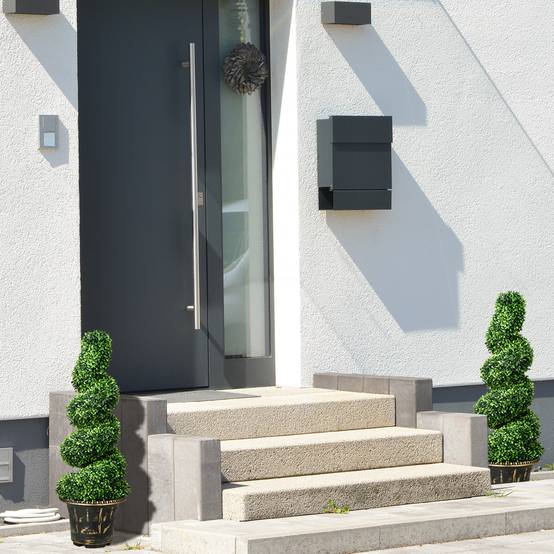 Lot 2 Buis Spirale Artificiel Plastique Intérieur Extérieur 90cm Vert - ComfortXL Outdoor Living - Image 3