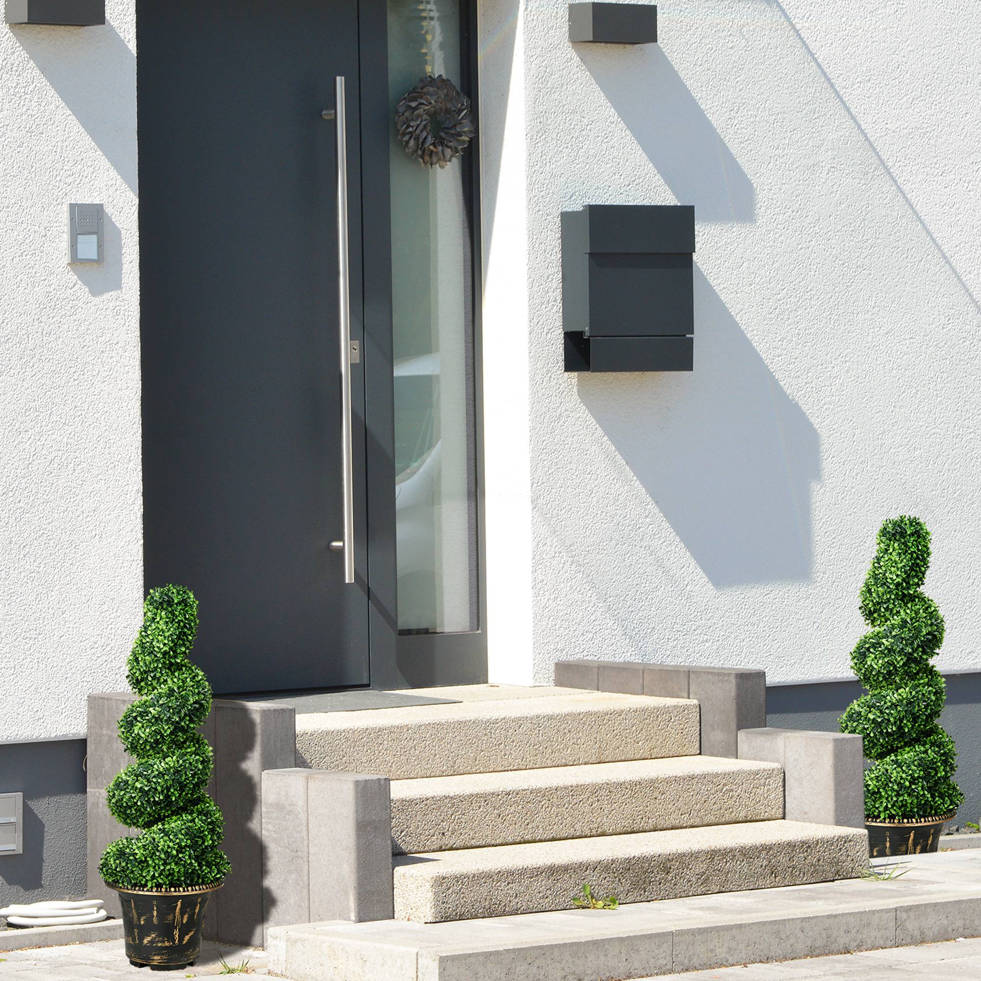 Lot 2 Buis Spirale Artificiel Plastique Intérieur Extérieur 90cm Vert - ComfortXL Outdoor Living - Image 3