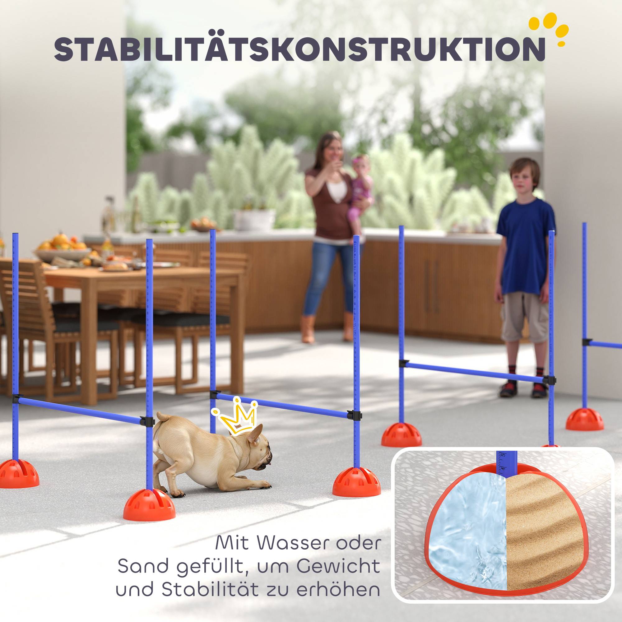 Kit d'agilité pour chien ABS bleu et orange 124 x 19.5 x 103 cm - PANGIVO - Image 9