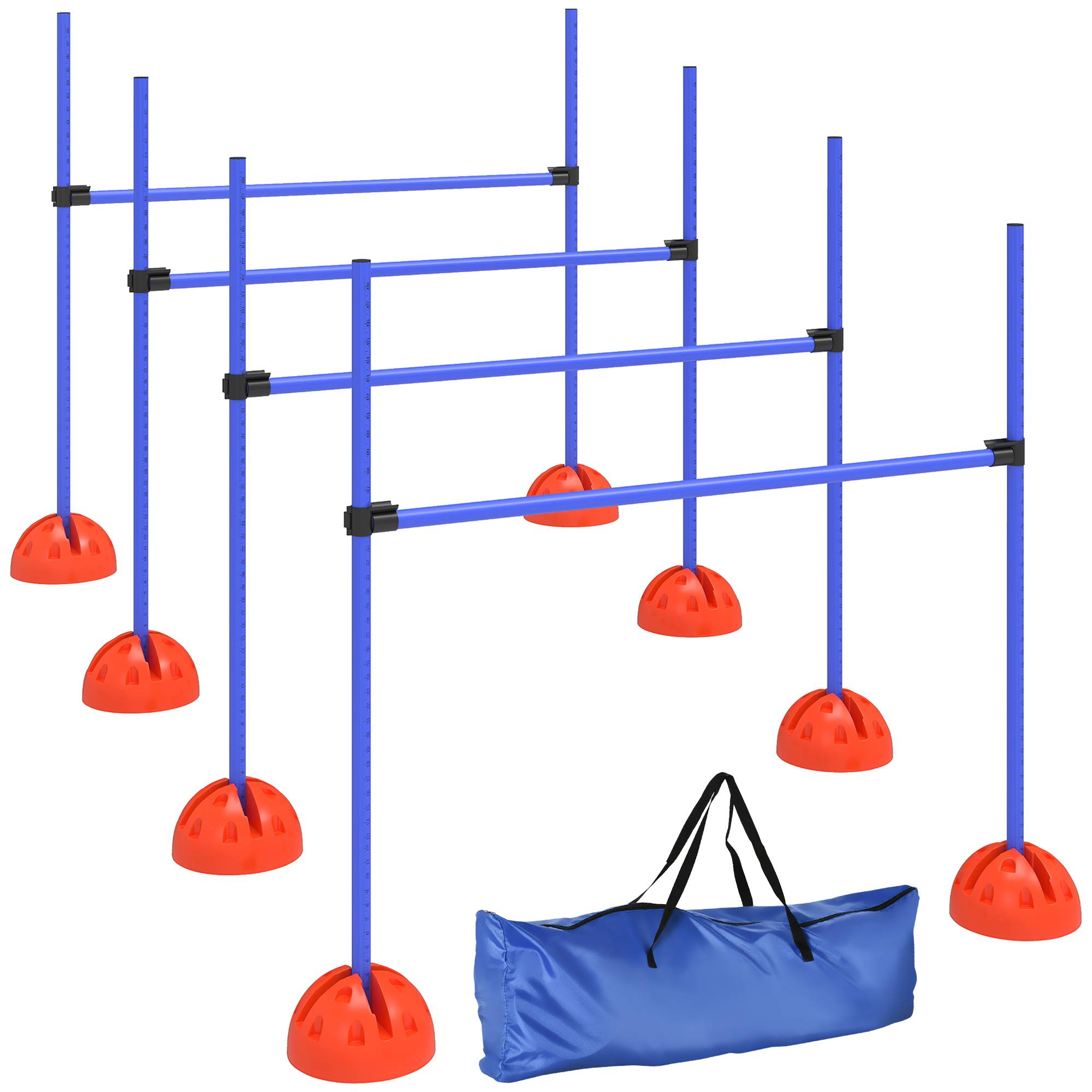 Kit d'agilité pour chien ABS bleu et orange 124 x 19.5 x 103 cm - PANGIVO - Image 1