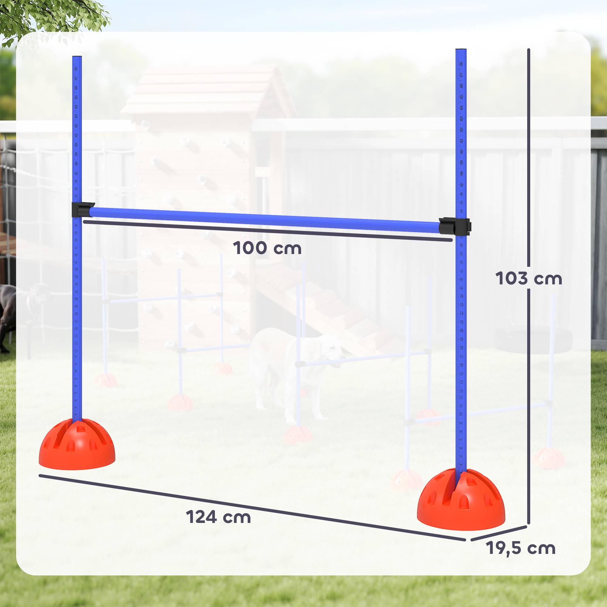 Kit d'agilité pour chien ABS bleu et orange 124 x 19.5 x 103 cm - PANGIVO - Image 5