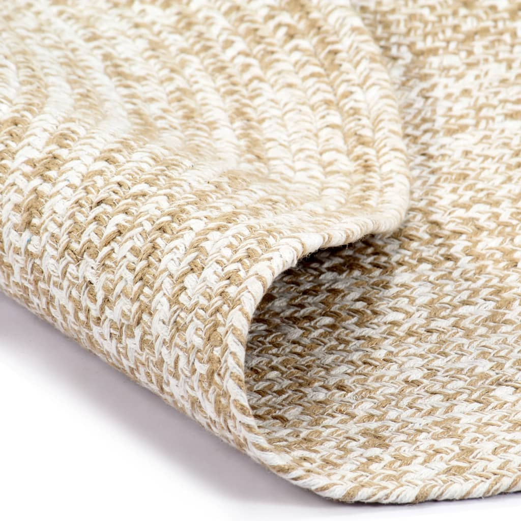 Vidaxl - Tapis fait à la main Jute Blanc et marron 180 cm - vidaXL - Imagen 1