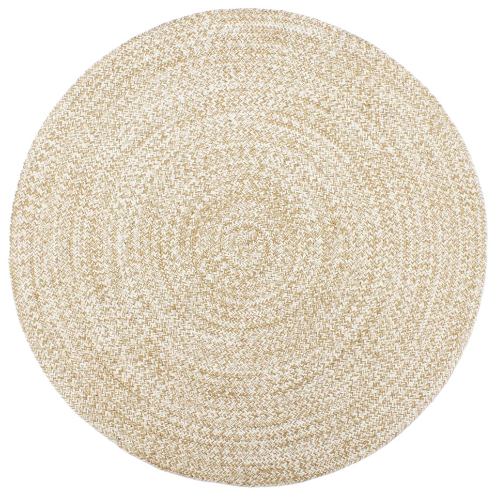 Vidaxl - Tapis fait à la main Jute Blanc et marron 180 cm - vidaXL - Imagen 2