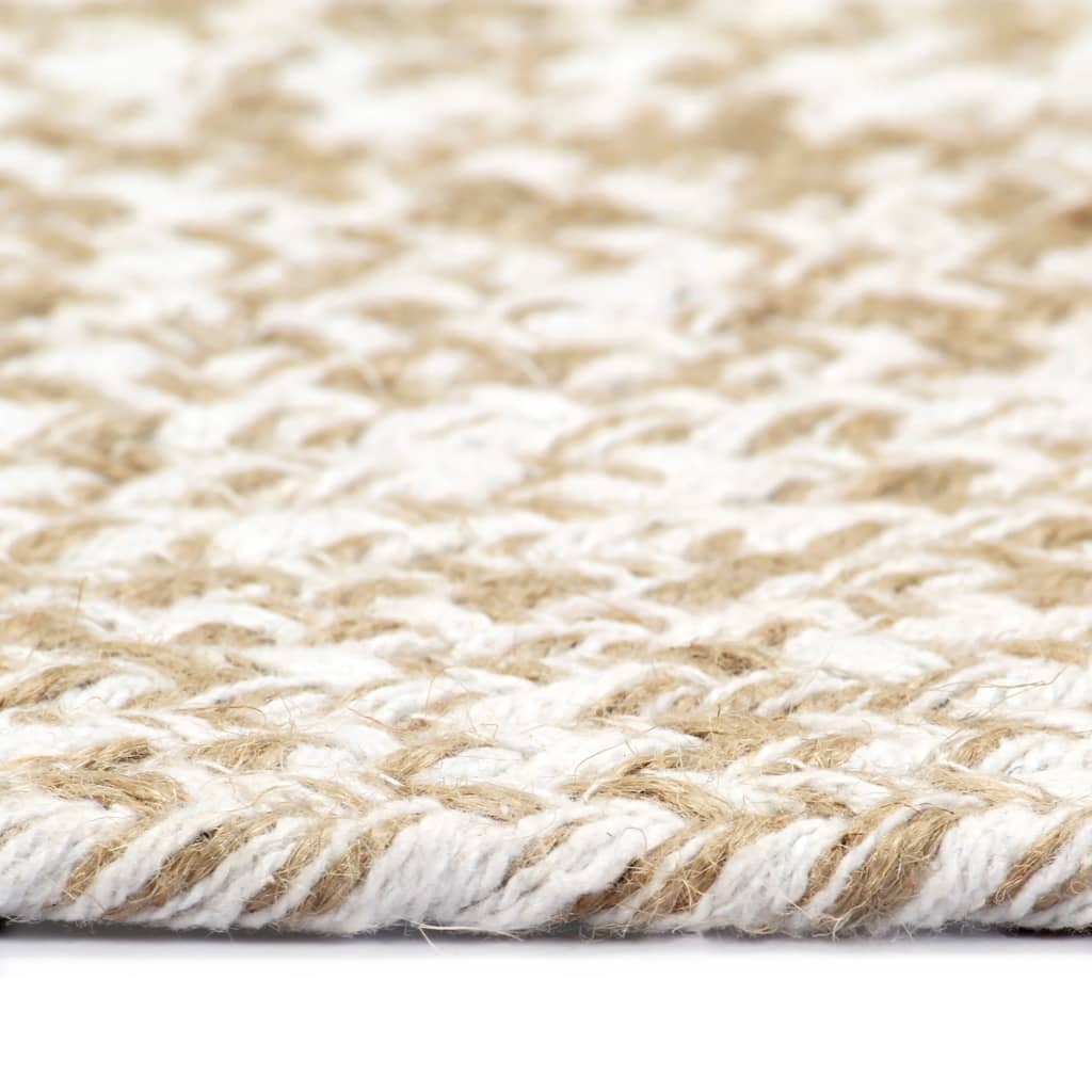 Vidaxl - Tapis fait à la main Jute Blanc et marron 180 cm - vidaXL - Imagen 3