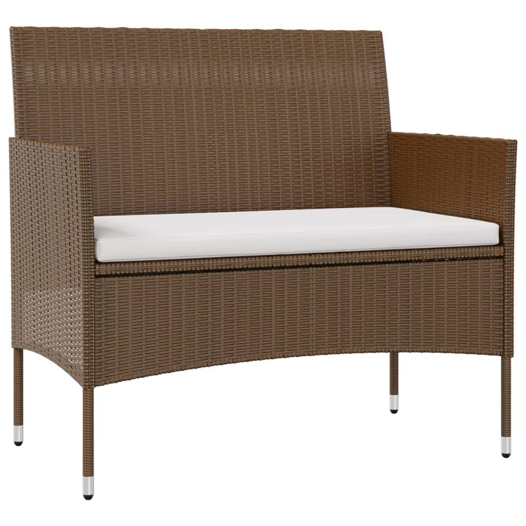 Helloshop26 - Salon de jardin meuble d'extérieur ensemble de mobilier 16 pièces avec coussins résine tressée marron - Imagen 2