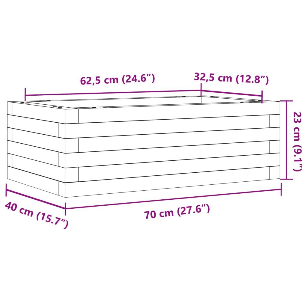 Maison Chic - Jardinière, Bac à fleurs, Pot de fleurs 70x40x23 cm bois de pin imprégné - Imagen 10