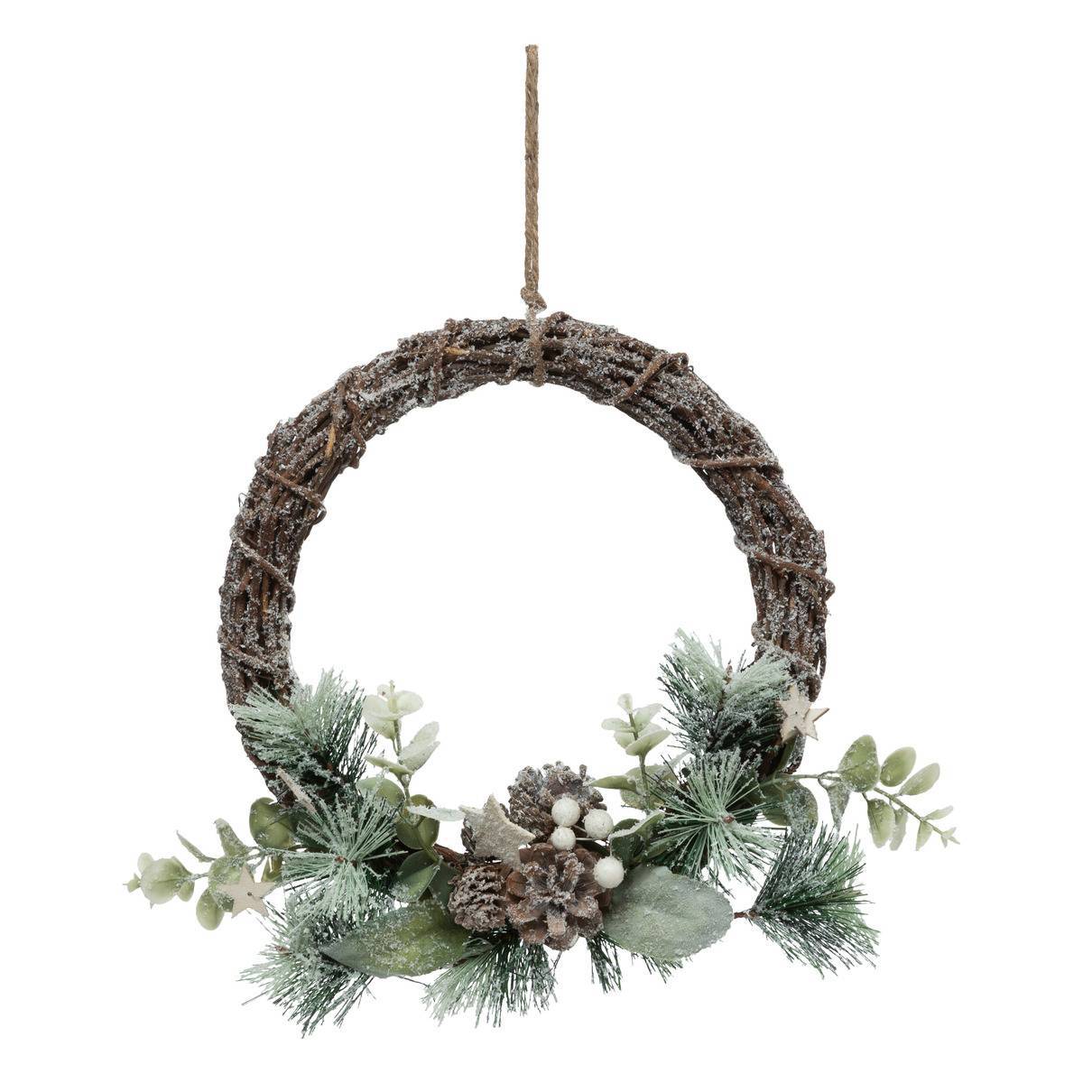 Couronne pommes de pin et branches D.27cm ATMOSPHERA CREATEUR D'INTERIEUR - Image 1
