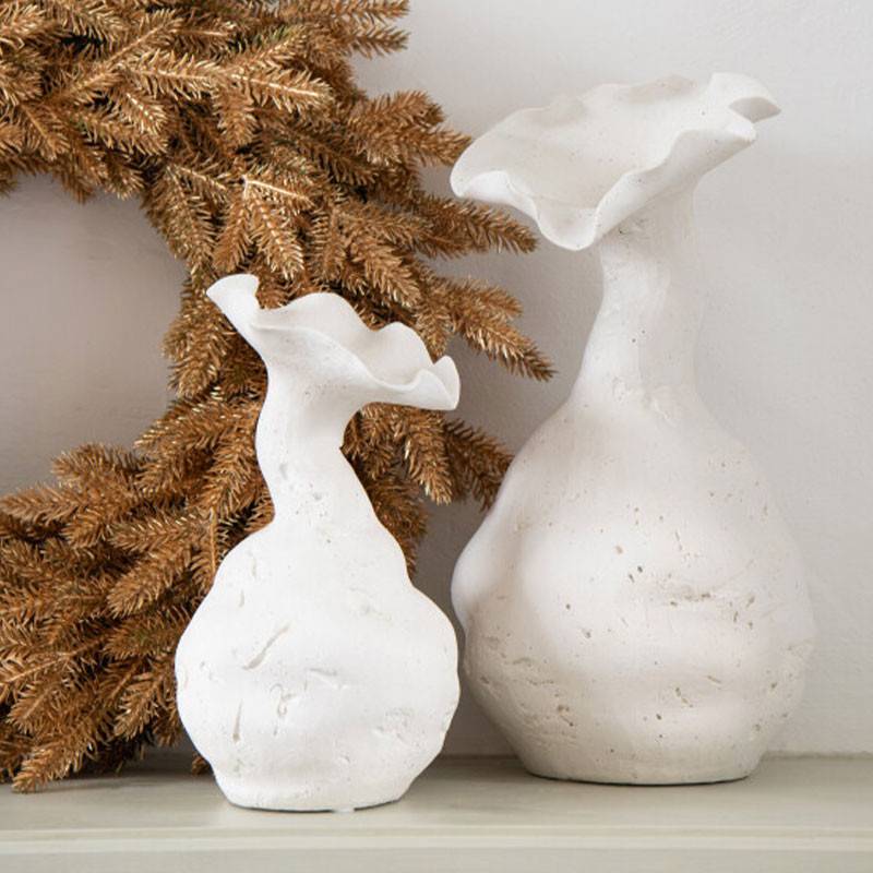 Vase Helix céramique blanc 13x13x24cm