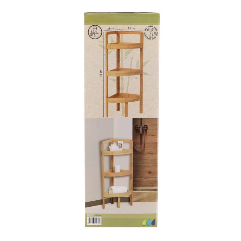 Etagère d'angle 3 niveaux en bambou - Image 2
