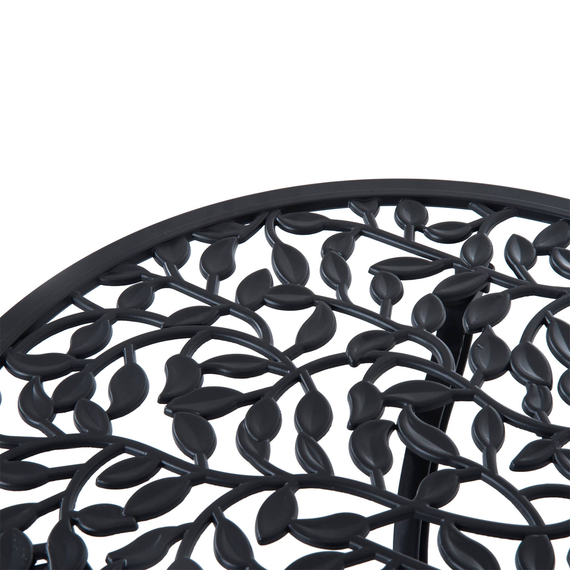 ComfortXL - Salon de jardin 3 pièces aluminium sculpté avec 2 chaises et table ronde 60cm noir - ComfortXL Outdoor Living - Image 9