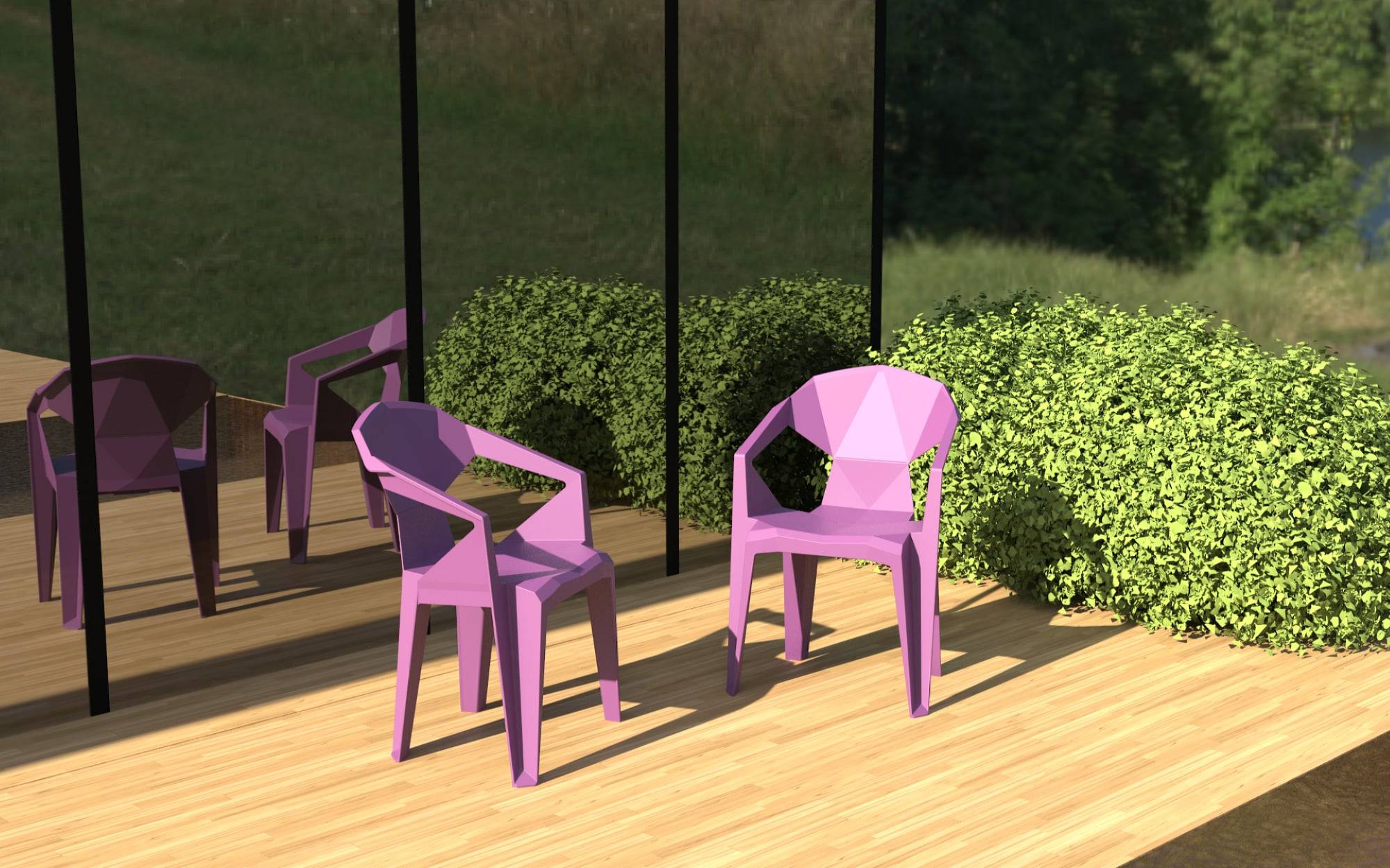 Garbar - Fauteuils Delta garbar plastique marron (Lot de 4) - Image 8
