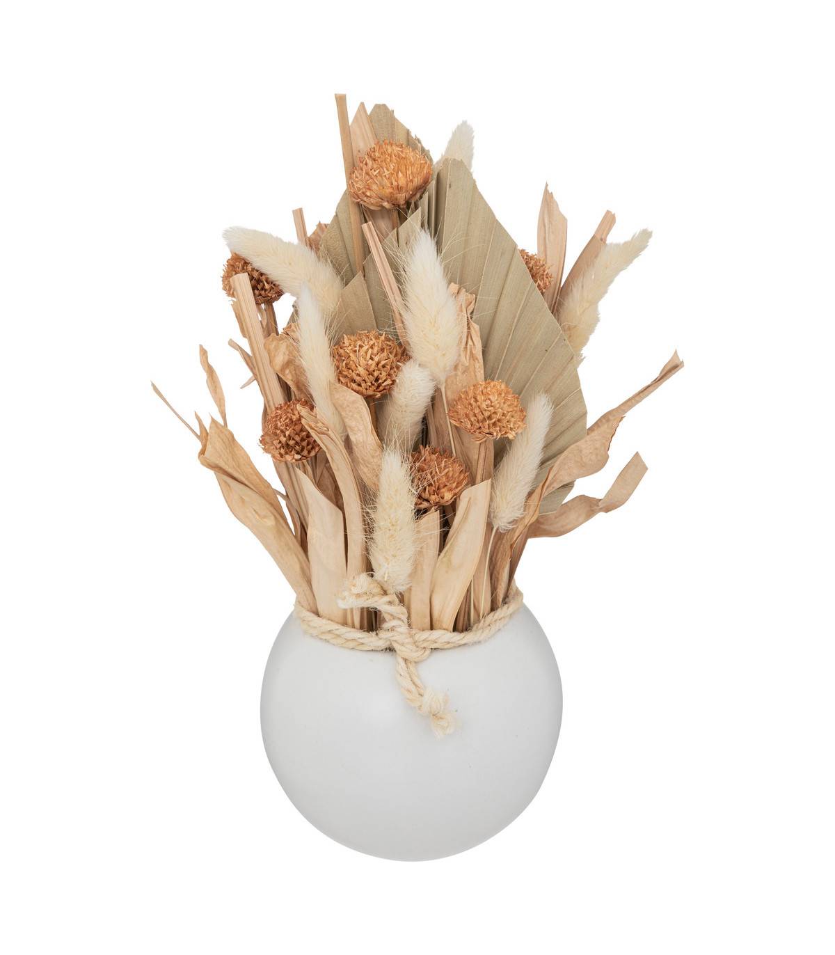 Atmosphera - Composition de Fleurs Séchées Vase en Céramique D. 10 x H. 25 cm