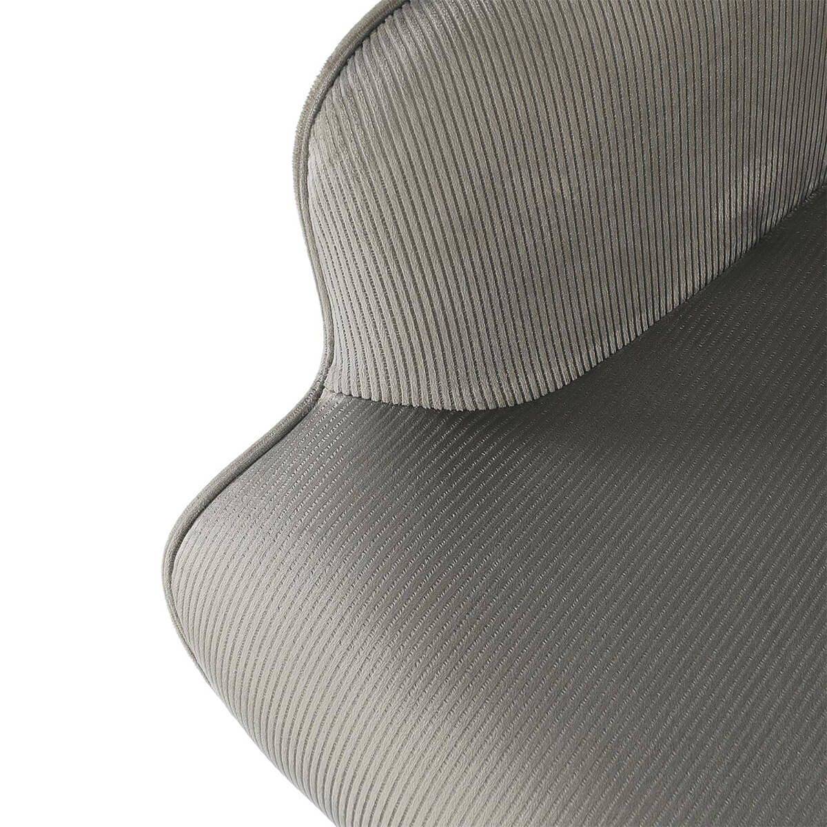 ALTOBUY - Fauteuil Tissu velours côtelé gris clair et piétement hévéa laqué noir - HAMZA - Image 6