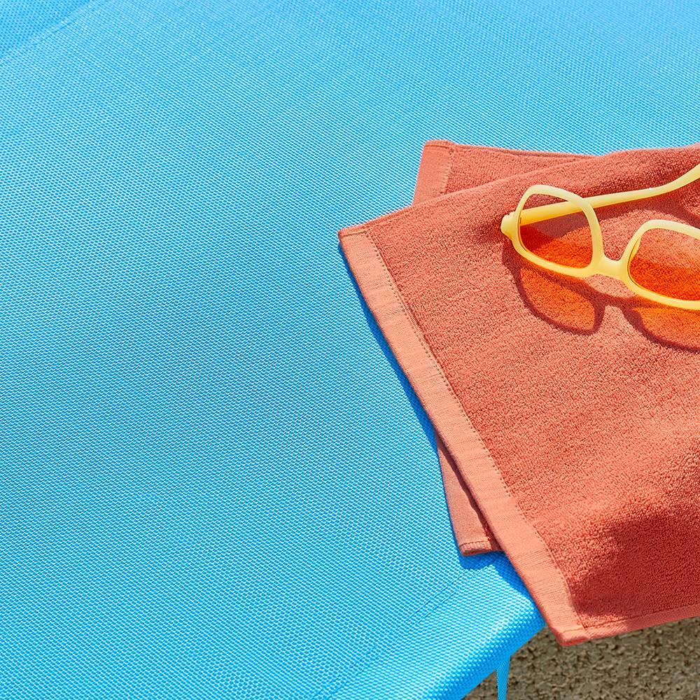 Bain de Soleil Transat de Jardin avec Appui-tête et Pochette latérale Pliable, Réglable et Inclinable Bleu L.198 x l.63 x H.65 cm SoBuy - Imagen 4