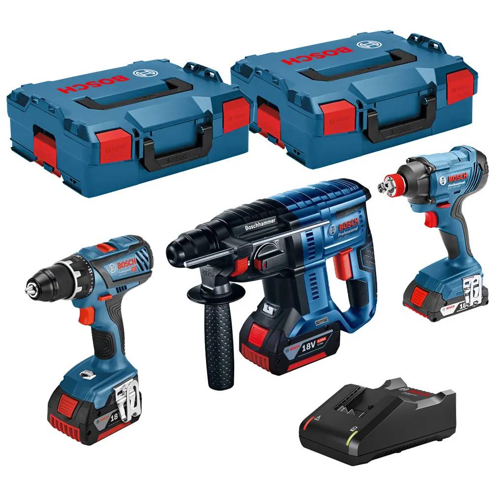 Bosch - Kit 3 outils 18V GSR/GDX/GBH - BOSCH - avec 3 batteries 18V 4.0AH - chargeur - L-BOXX - 0615990M0V - Imagen 1