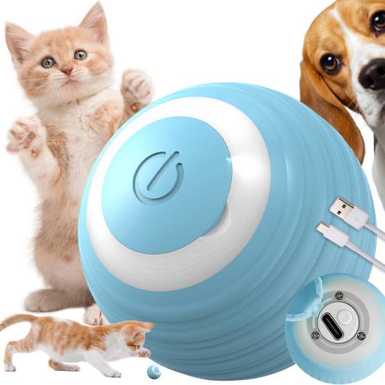 Objet pour chat chien balle d'évasion balle électrique usb vibration led - Image 1