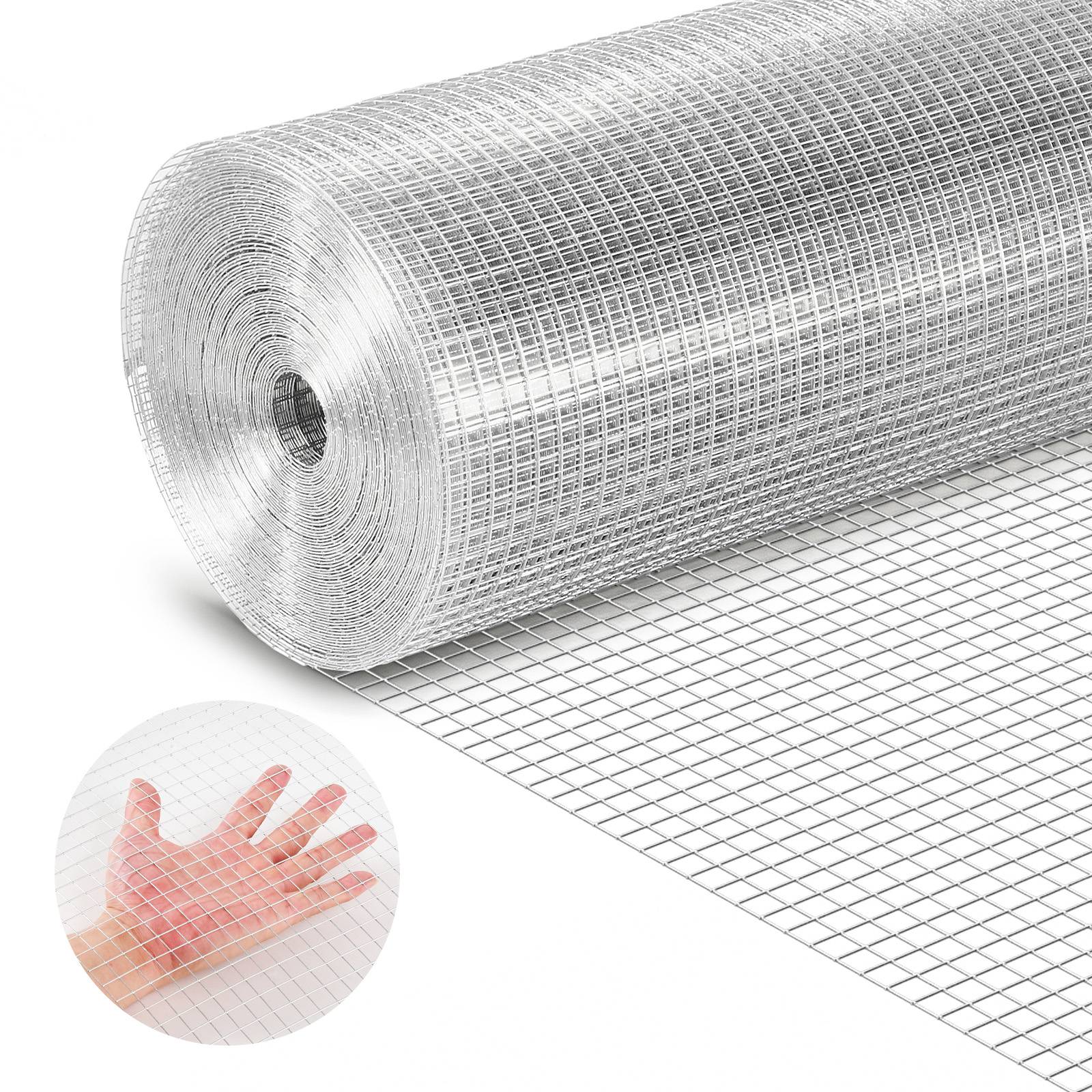 Vevor - VEVOR Grillage galvanisé rouleau 1,5 x 30,5 m, maille 12,7 mm, fil 1,27 mm calibre 19, protection poulailler et potager.