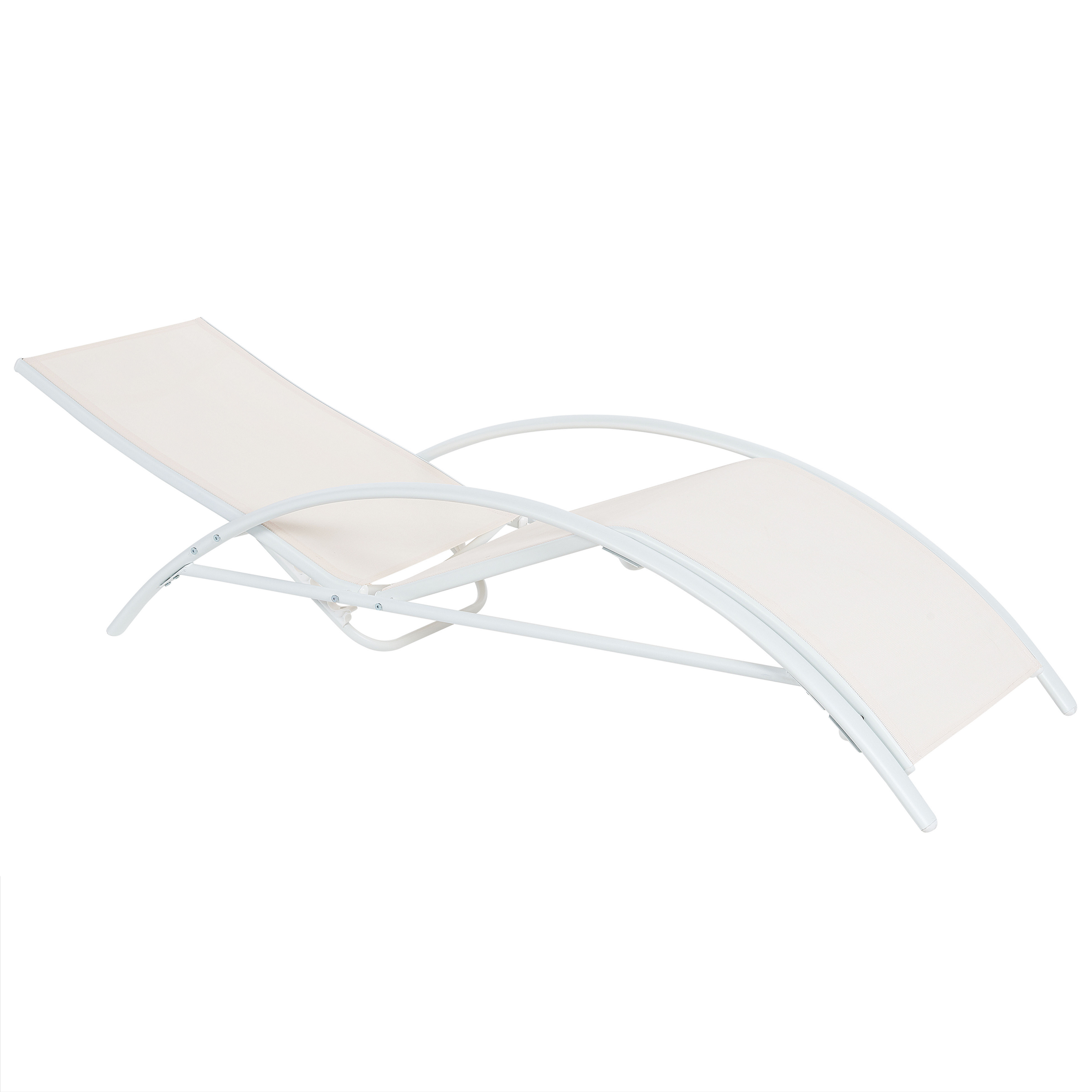 Beliani - Chaise longue Acier Beige GAETA - Beliani - Imagen 4