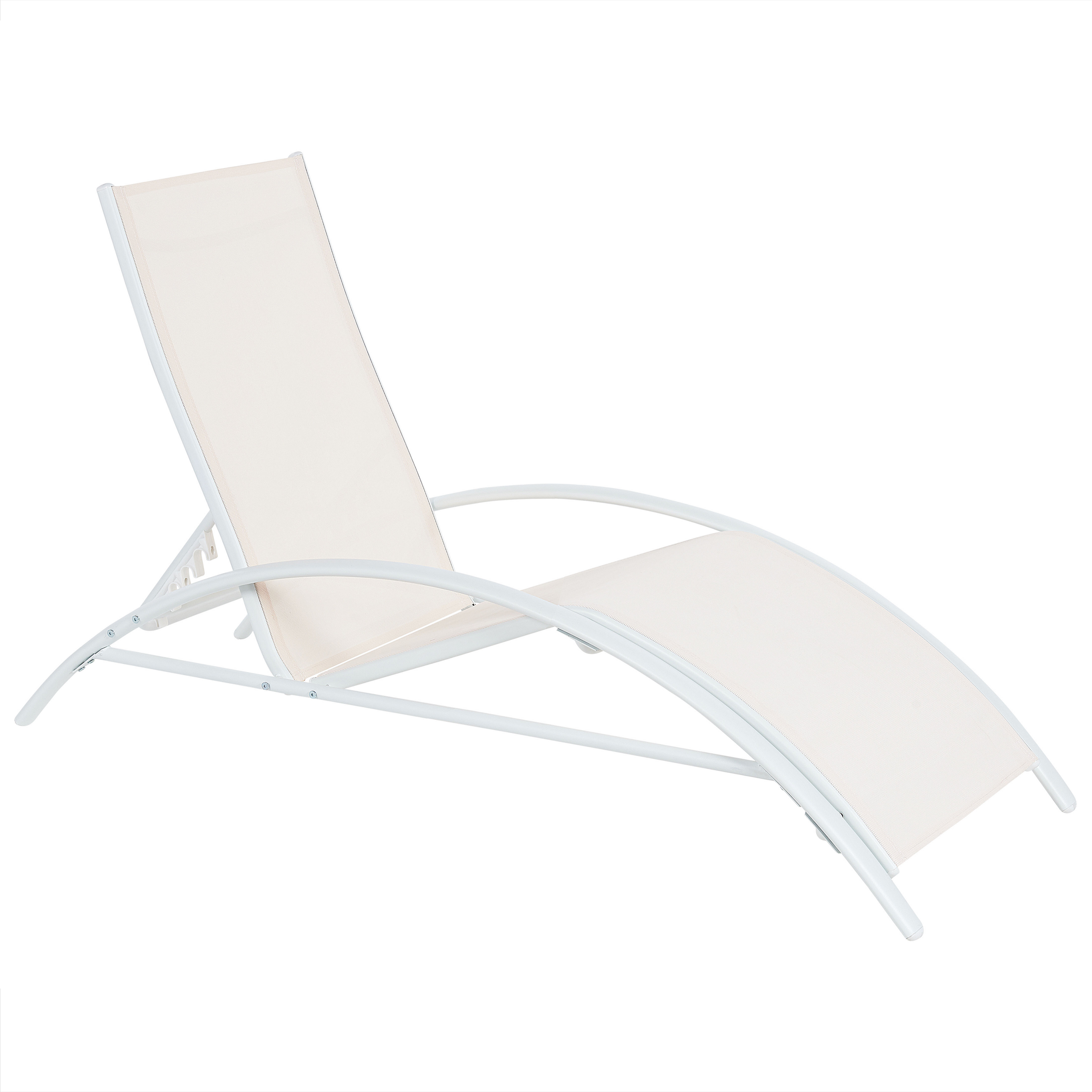 Beliani - Chaise longue Acier Beige GAETA - Beliani - Imagen 5