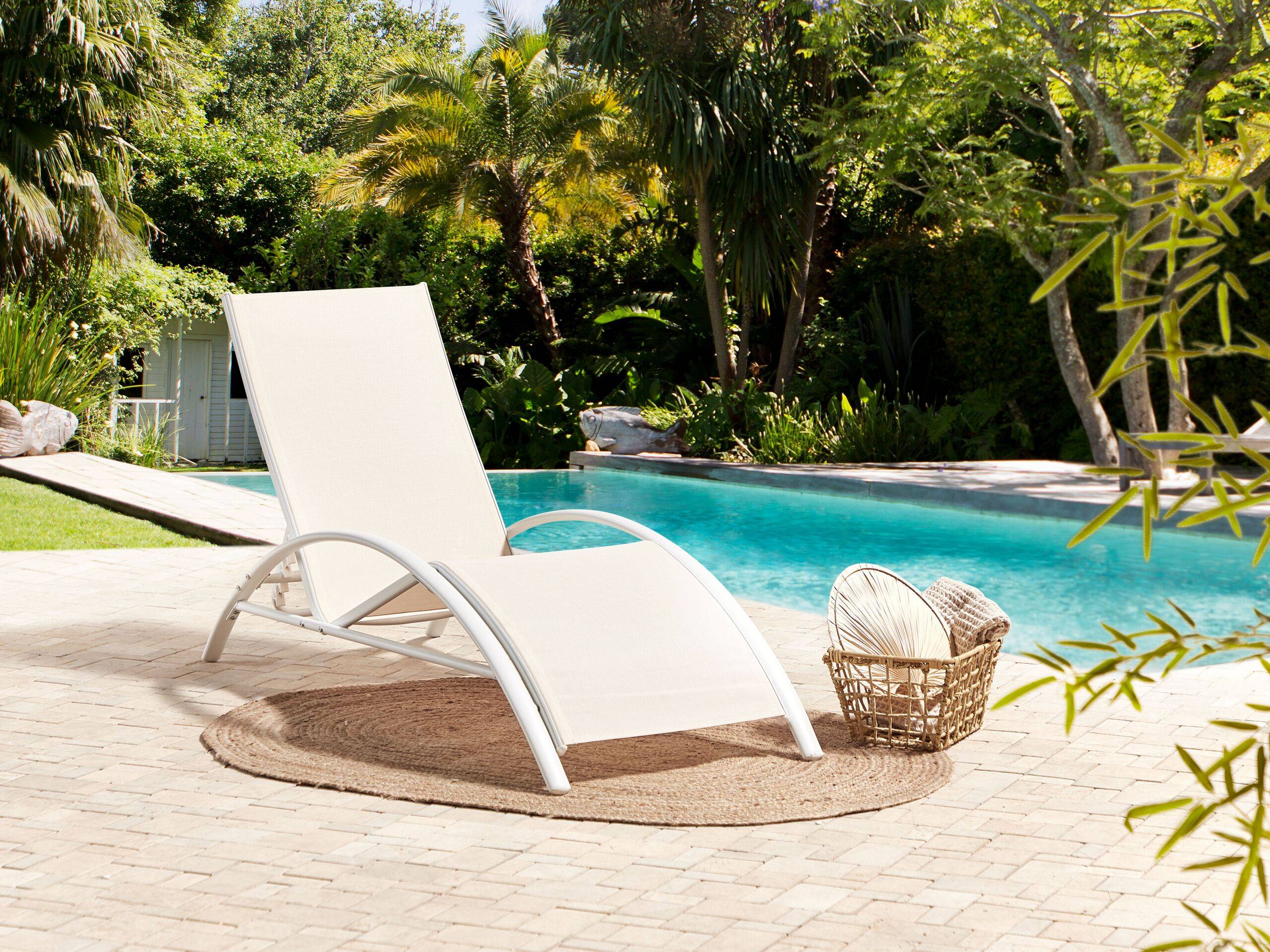Beliani - Chaise longue Acier Beige GAETA - Beliani - Imagen 1