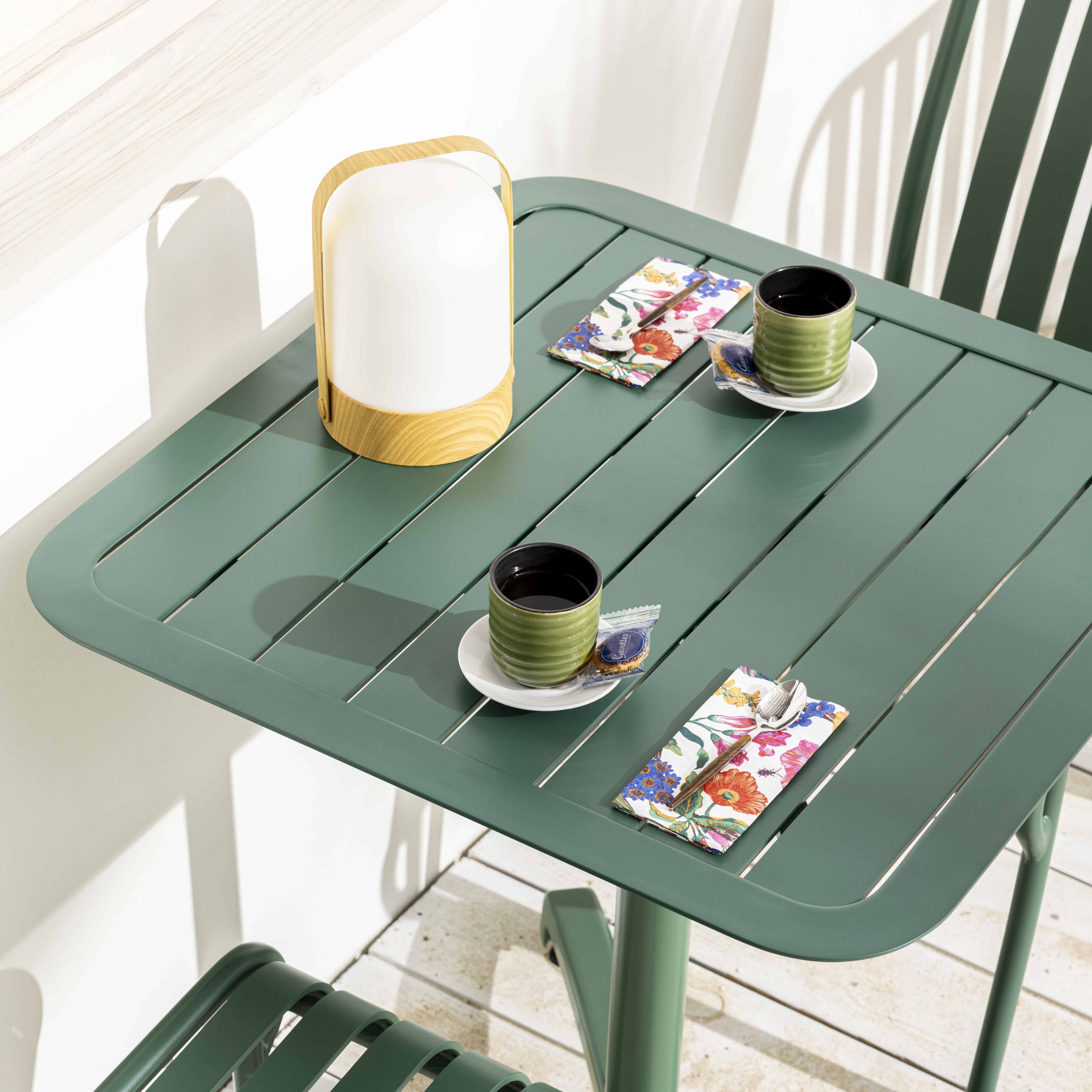 Oviala - Table inclinable de terrasse 60 x 60 cm vert foncé Almada - Oviala - Imagen 3