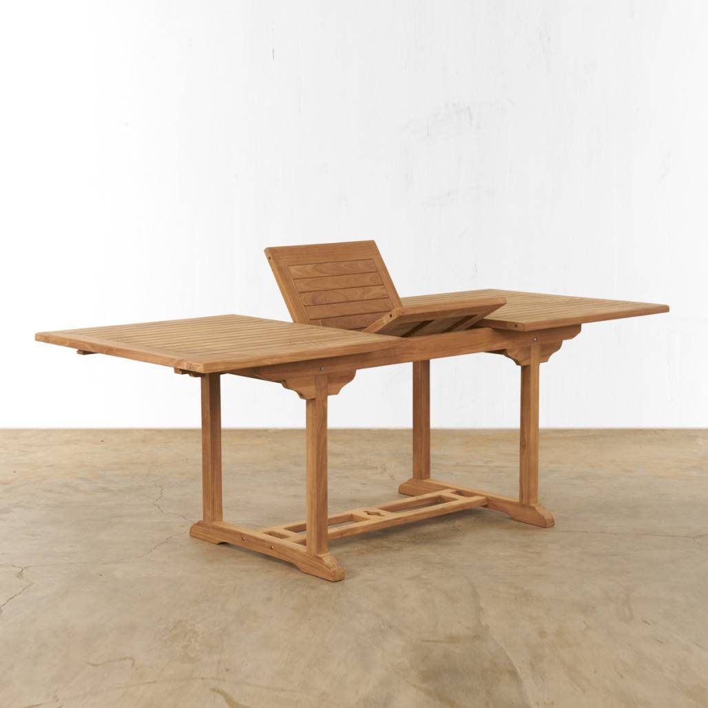 Table de jardin en teck massif avec rallonge 160/210 Nina - Image 5