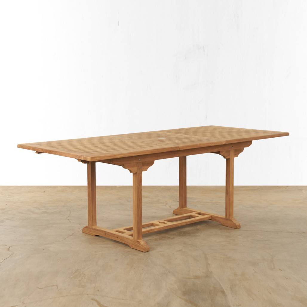 Table de jardin en teck massif avec rallonge 160/210 Nina - Image 8