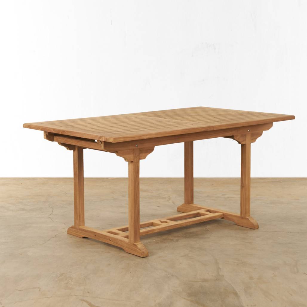 Table de jardin en teck massif avec rallonge 160/210 Nina - Image 3