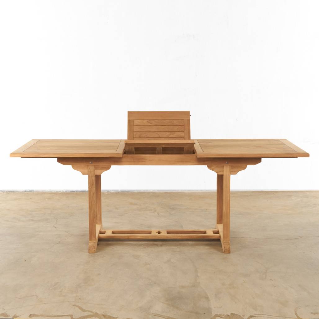 Table de jardin en teck massif avec rallonge 160/210 Nina - Image 6