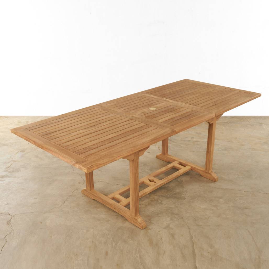 Table de jardin en teck massif avec rallonge 160/210 Nina - Image 9