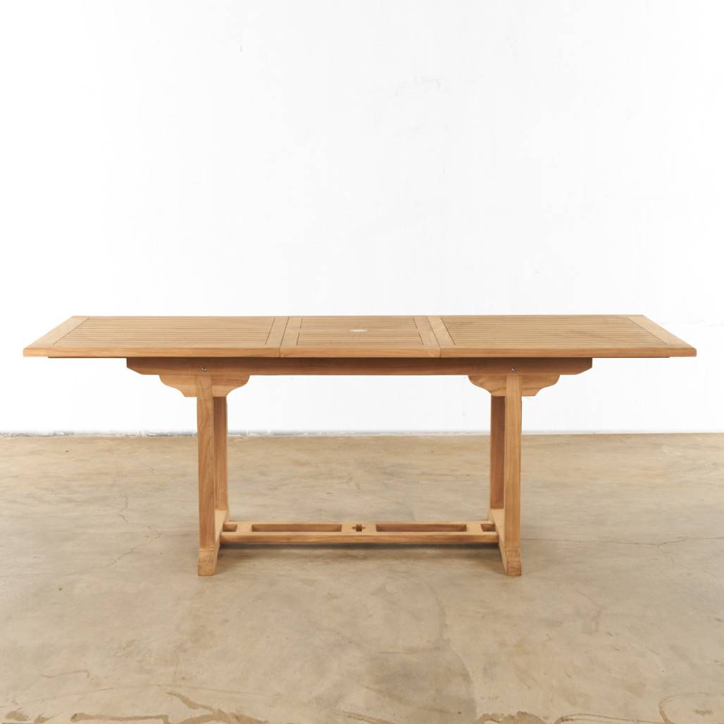 Table de jardin en teck massif avec rallonge 160/210 Nina - Image 7