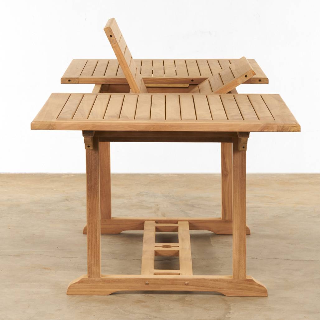 Table de jardin en teck massif avec rallonge 160/210 Nina - Image 10