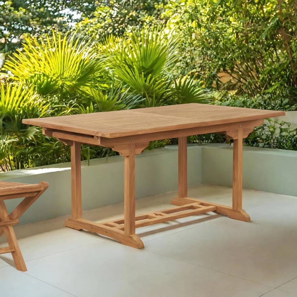 Table de jardin en teck massif avec rallonge 160/210 Nina - Image 2