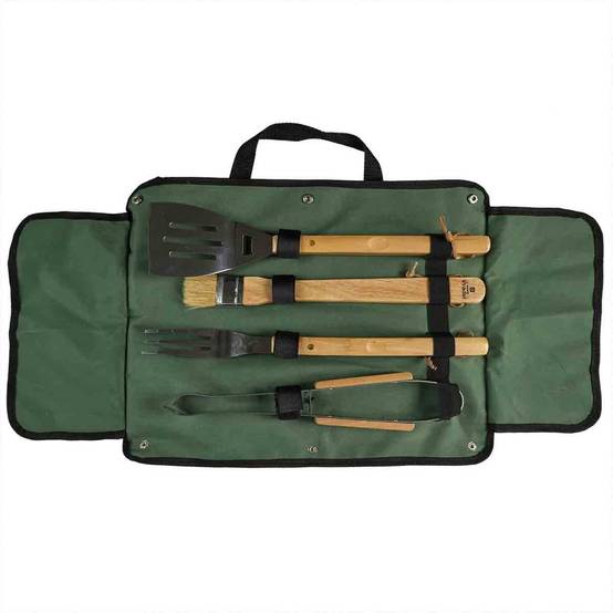 Cook Concept - Lot de 4 Ustensiles "Barbecue" 46cm Vert & Naturel - Image 1